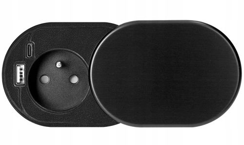 Gniazdo Wpuszczane Chowane w Blat USB + USB-C Przesuwana Pokrywa Kabel 1,9m na Arena.pl