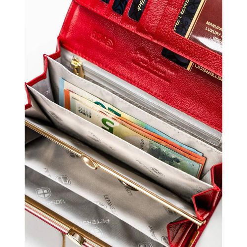 lakierowany portfel damski czerwony z ochroną rfid - peterson na Arena.pl