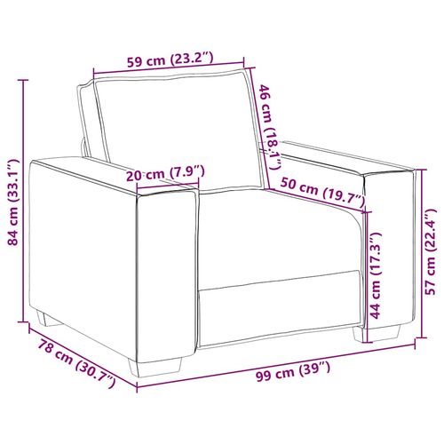 Sofa Fotel Niebieski 59 cm Aksamit na Arena.pl