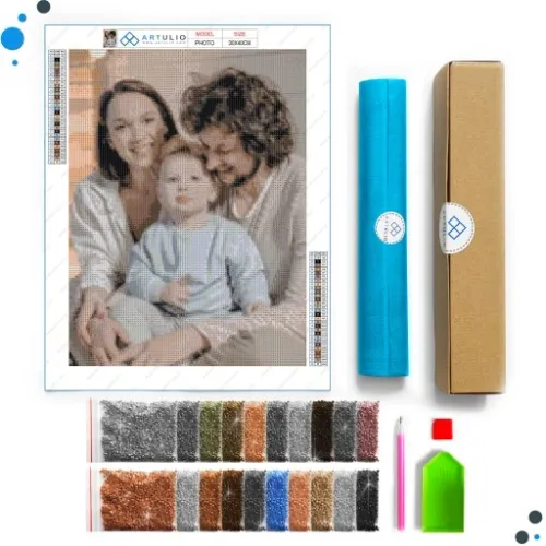 HAFT DIAMENTOWY ZE ZDJĘCIA 30x40 DIAMOND PAINTING, ZESTAW MOZAIKA+AKCESORIA na Arena.pl