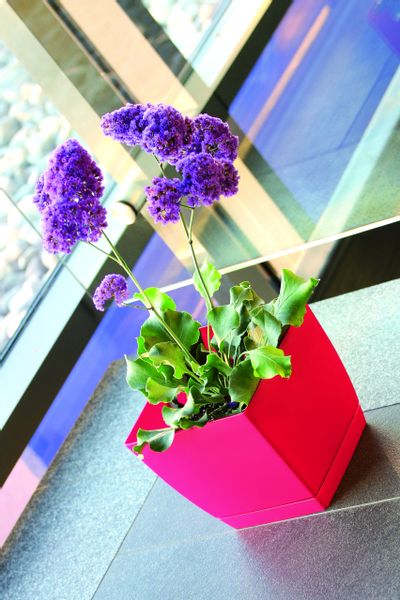 Doniczka COUBI DUKP100 z podstawką | Biały, Kształt Kwadratowy, Wymiary 10x10x7.5 cm, Kolor Biały, Prosperplast zdjęcie 3