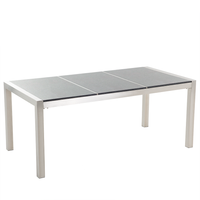 Stół ogrodowy granitowy dzielony blat 180 x 90 cm szary GROSSETO