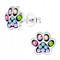 Kolczyki srebrne łapki dla dziewczynki dzieci sztyfty wkrętki srebro 925