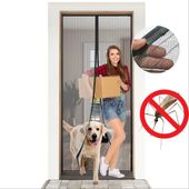 Moskitiera Magnetyczna na Drzwi Balkonowe 80x220 cm Siatka Premium Czarna