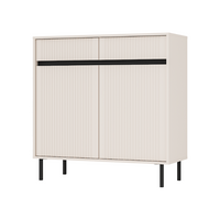 Nowoczesna Komoda Ryflowana 2D2SZ 100 cm Piaskowy Beż KOSAKA LP - 2 Kolory