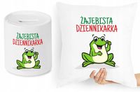 Dla Dziennikarza Zestaw Poduszka + Skarbonka Z Nadrukiem Ze Zdjęciem