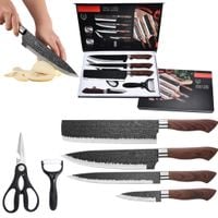 Zestaw noży kuchennych z akcesoriami noże nożyczki kuchenne obieraczka