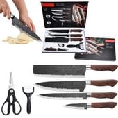 Zestaw noży kuchennych z akcesoriami noże nożyczki kuchenne obieraczka