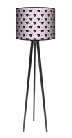 Lampa podłogowa - stojąca drewniana trójnóg duża - Black Cat