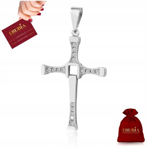 MĘSKI DUŻY SREBRNY KRZYŻYK VIN DIESEL SZYBCY I WŚCIEKLI SREBRO PRÓBA 925 na Arena.pl