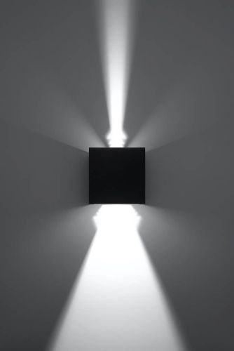Kinkiet LAMPA przyścienna elewacyjna SL.0545 kwadratowa OPRAWA metalowa LED 6W 3000K kostka cube IP54 czarna na Arena.pl