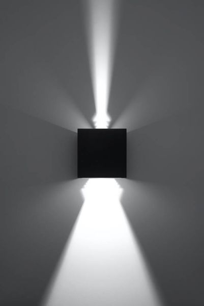 Kinkiet LAMPA przyścienna elewacyjna SL.0545 kwadratowa OPRAWA metalowa LED 6W 3000K kostka cube IP54 czarna zdjęcie 5