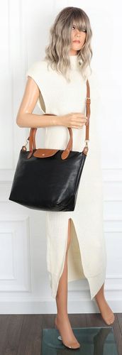 Torebka Damska Shopperka Pojemna A4 Modna Torba Listonoszka PU682 czarna na Arena.pl