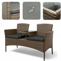 ZESTAW MEBLI OGRODOWYCH NM-03 MTG MEBLE OGRODOWE TECHNORATTAN BRĄZ JASNY