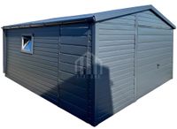 Garaż blaszany 4,5x4m - brama uchylna - drzwi - okno - rynny  SO113