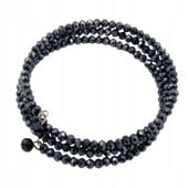 Bransoletka na drucie pamięciowym z grafitowych koralików