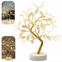 DRZEWKO LAMPKA BONSAI LED 50 CM ZŁOTE LISTKI LIŚCIE ŚWIECĄCE USB OZDOBA