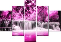 70 100CM OBRAZ 5 ELEM WODOSPAD DRUK PŁÓTNO