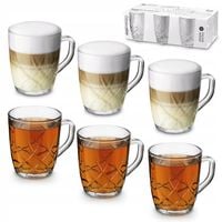 SZKLANKI do kawy herbaty KUBKI SZKLANE 6szt ZESTAW kubków DO ZMYWARKI Tadar