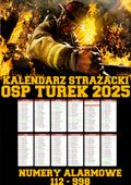 KALENDARZ STRAŻACKI OSP PSP A3 2025 PROJEKT GRATIS 50 sztuk