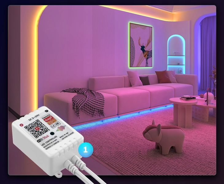 Taśma LED 20M RGB 5050 WiFi PILOT APLIKACJA TUYA zdjęcie 16