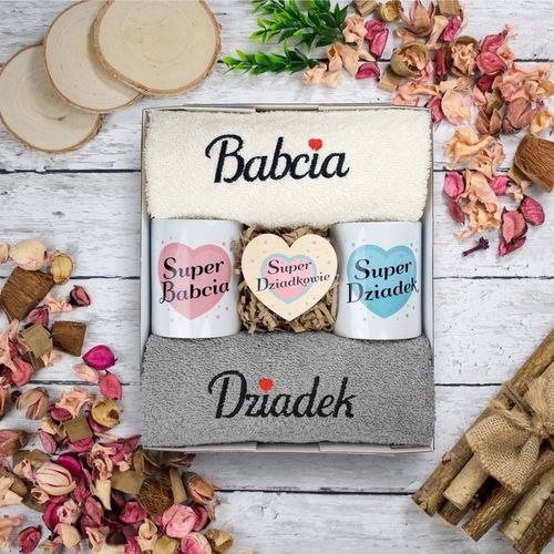 PREZENT NA ŚLUBU WESELE ROCZNICĘ RĘCZNIKI KUBKI DLA PARY PAR KUBEK na Arena.pl