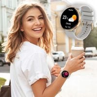SMARTWATCH DAMSKI AMOLED FUNKCJA ROZMOWY SMS CIŚNIENIOMIERZ POMIAR TĘTNA