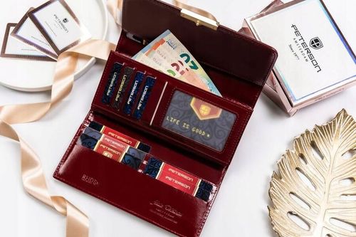 Portfel damski duży RFID na zatrzask pojemny na karty dokumenty PETERSON na Arena.pl