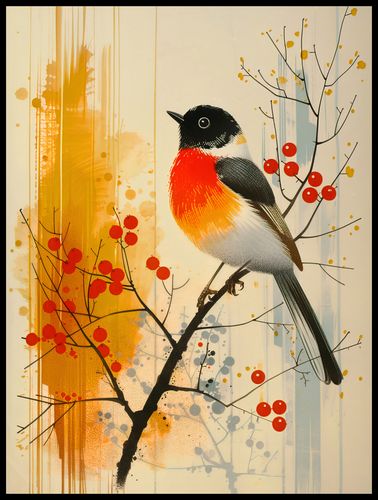 Plakat 60x80cm Jesienny Rudzik na Arena.pl