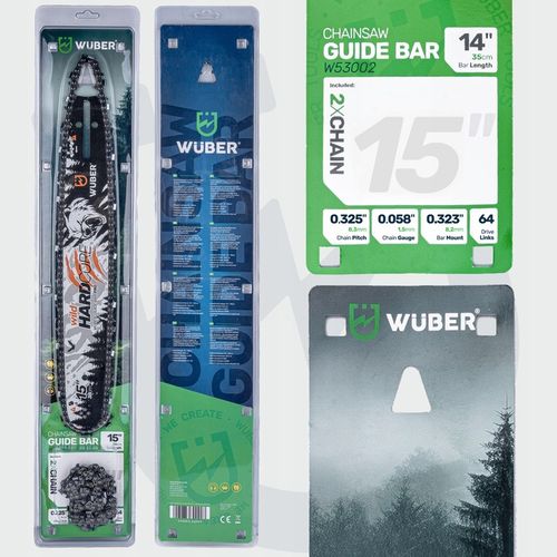 PROWADNICA DO PIŁY SPALINOWEJ PILARKI 15" 38CM + 2X ŁAŃCUCH 0.325" na Arena.pl