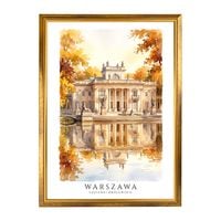 Obraz do Salonu 50x70 Warszawa Łazienki w Złotej Ramie Polskie Miasta