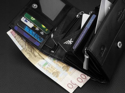 KOCHMANSKI portfel damski skórzany mały czarny na karty dokumenty pojemny na Arena.pl