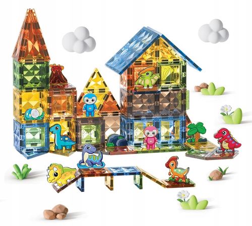 Klocki Magnetyczne Diamentowe Dinozaury 90 el Zestaw Konstrukcyjny dla na Arena.pl