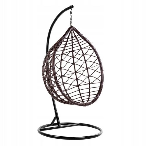 FOTEL OGRODOWY WISZĄCY KOKON DUŻY KOSZ VEGAS Z PODSTAWĄ PODUSZKA SZARA na Arena.pl