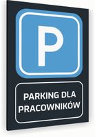 Tabliczka znak informacyjny 40x30 Antracyt PARKING DLA PRACOWNIKÓW Dibond