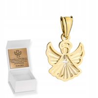 Złota zawieszka DIAMENTOWANY ANIOŁEK 585