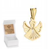 Złota zawieszka DIAMENTOWANY ANIOŁEK 585