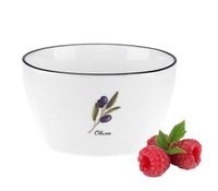 Miseczka porcelanowa salaterka 350 ml mleczna biel czarne oliwki gałązka