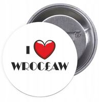 Przypinki buttony I LOVE WROCŁAW znaczki z grafiką