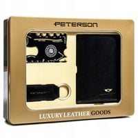 Portfel męski skórzany RFID etui na karty Peterson na święta zestaw