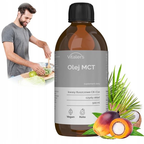 OLEJ MCT OIL 100% 500 ml Dieta KETO C8 C10 Naturalny Vege Kawa Kuloodporna zdjęcie 2