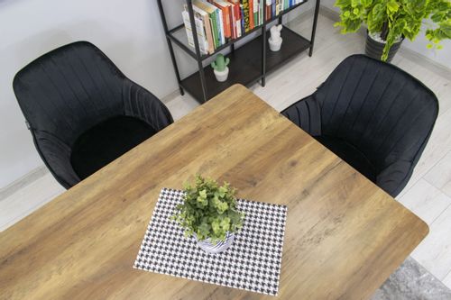 Krzesło LUGO - aksamit czarny / nogi czarne x 2 na Arena.pl