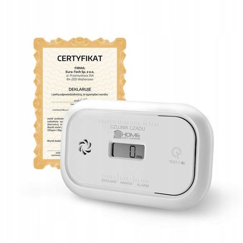 Czujnik czadu Tlenku węgla Detektor CO Bezprzewodowy bateryjny cert. CNBOP na Arena.pl