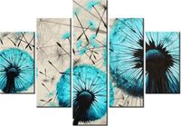 70 100CM OBRAZ 5 ELEM DMUCHAWCE BEŻOWYM TLE DRUK PŁÓTNO