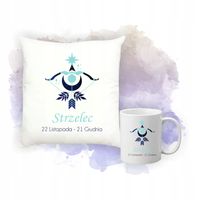 Zestaw Poduszka i Kubek Nadruk Personalizacja ZNAKIEM ZODIAKU STRZELEC