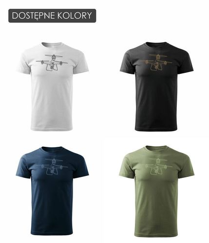 Koszulka z dronem DJI dron drone quadrocopter męska czarna REGULAR XL na Arena.pl