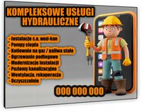 TABLICZKA REKLAMOWA szyld z dibondu nadruk 40x30 cm usługi hydrauliczne