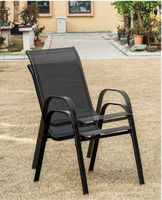 Meble Ogrodowe Zestaw Stół z Krzesłami na Balkon Taras 4 Krzesła Czarne