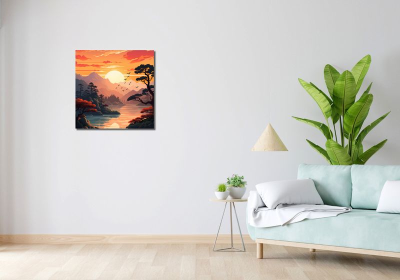 Obraz 60x60cm Złoty Zachód zdjęcie 2