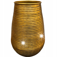 WAZON KWIATY BUKIET ZŁOTY LOFTOWY 38cm na tulipany metalowy duży wysoki